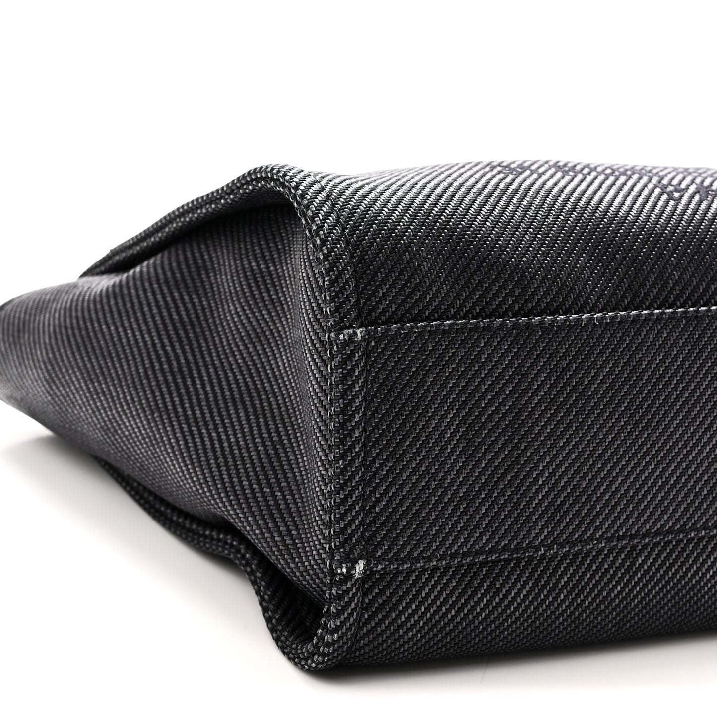 Mixed Fibers Calfskin Small Deauville Tote Black