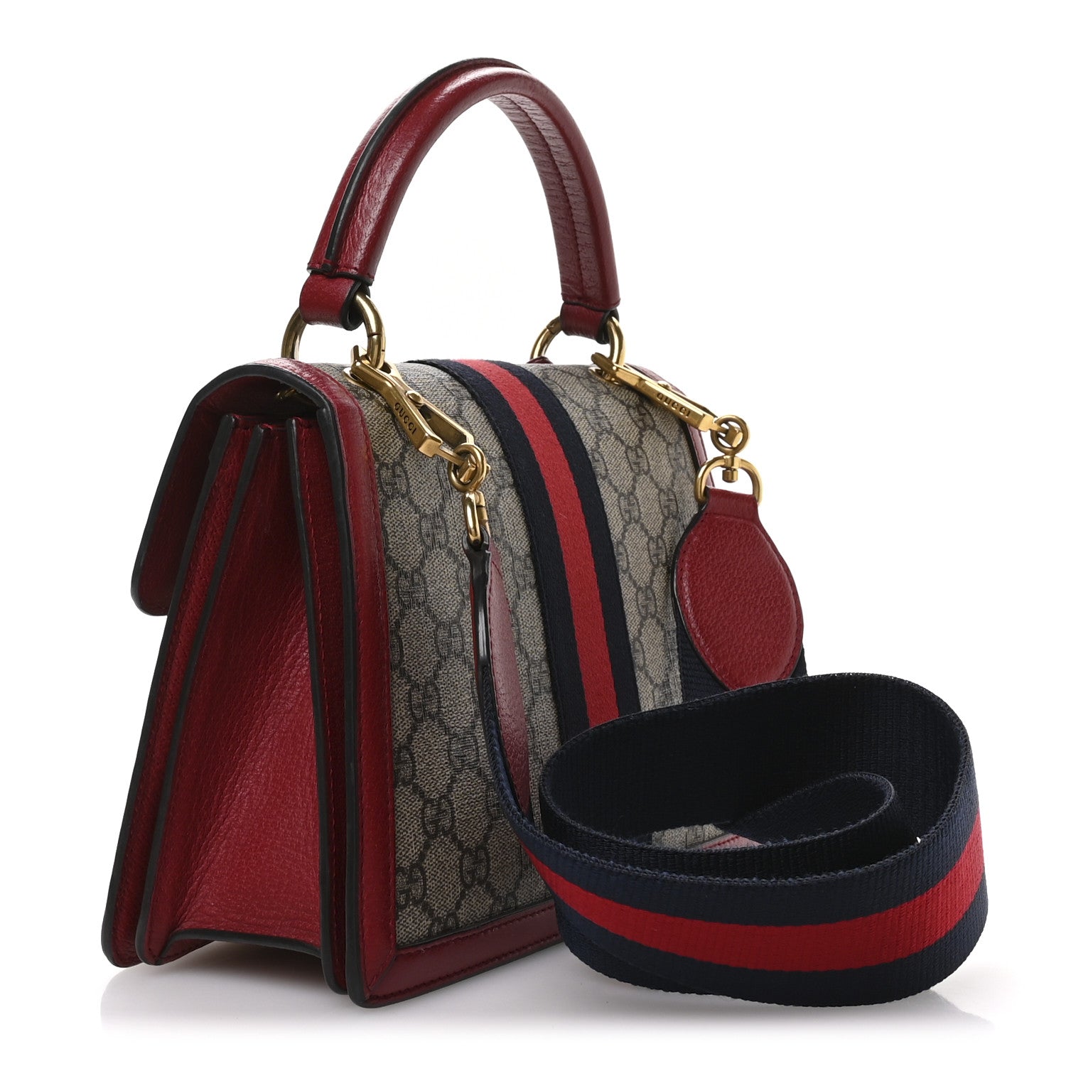 Gucci GG Supreme Monogram Small Queen Margaret Top Handle Bag Red 3 of 10