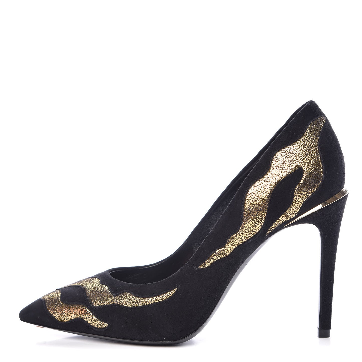 Suede Hypnotic Pump 38 Black Gold