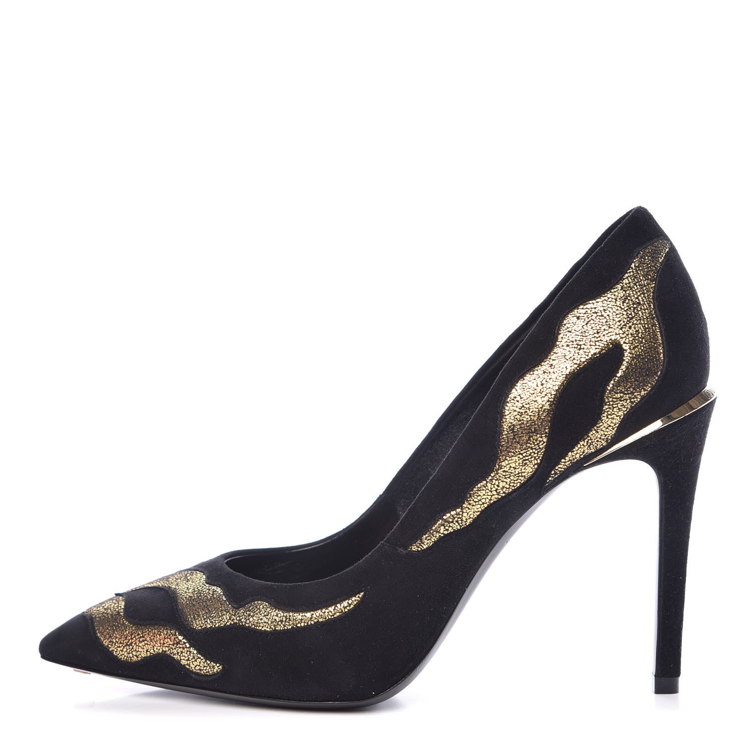 Louis Vuitton Suede Hypnotic Pump 38 Black Gold 1 of 8
