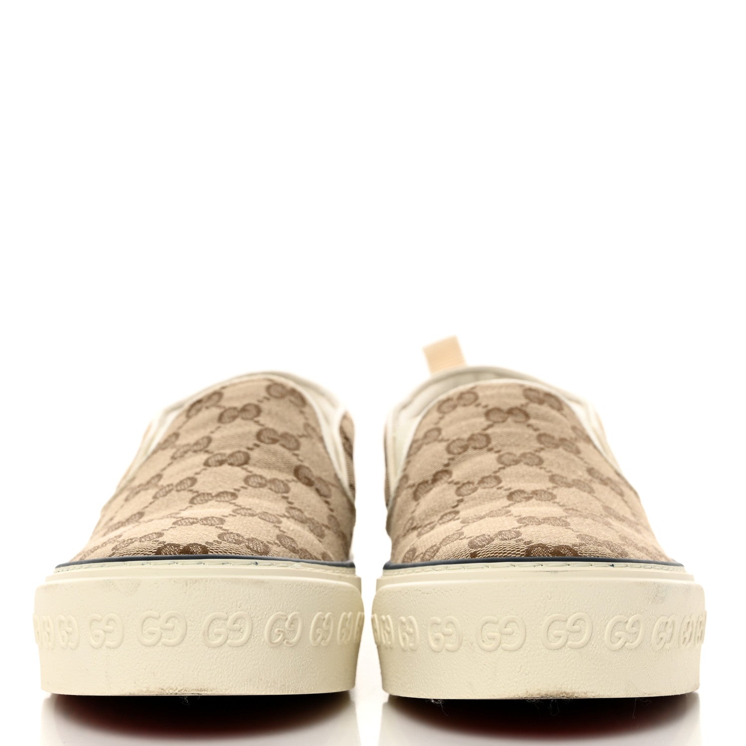 Gucci GG Monogram Womens 1977 Tennis Slip On 30mm Sneakers 40 Beige Ebony Mystic White 2 of 8