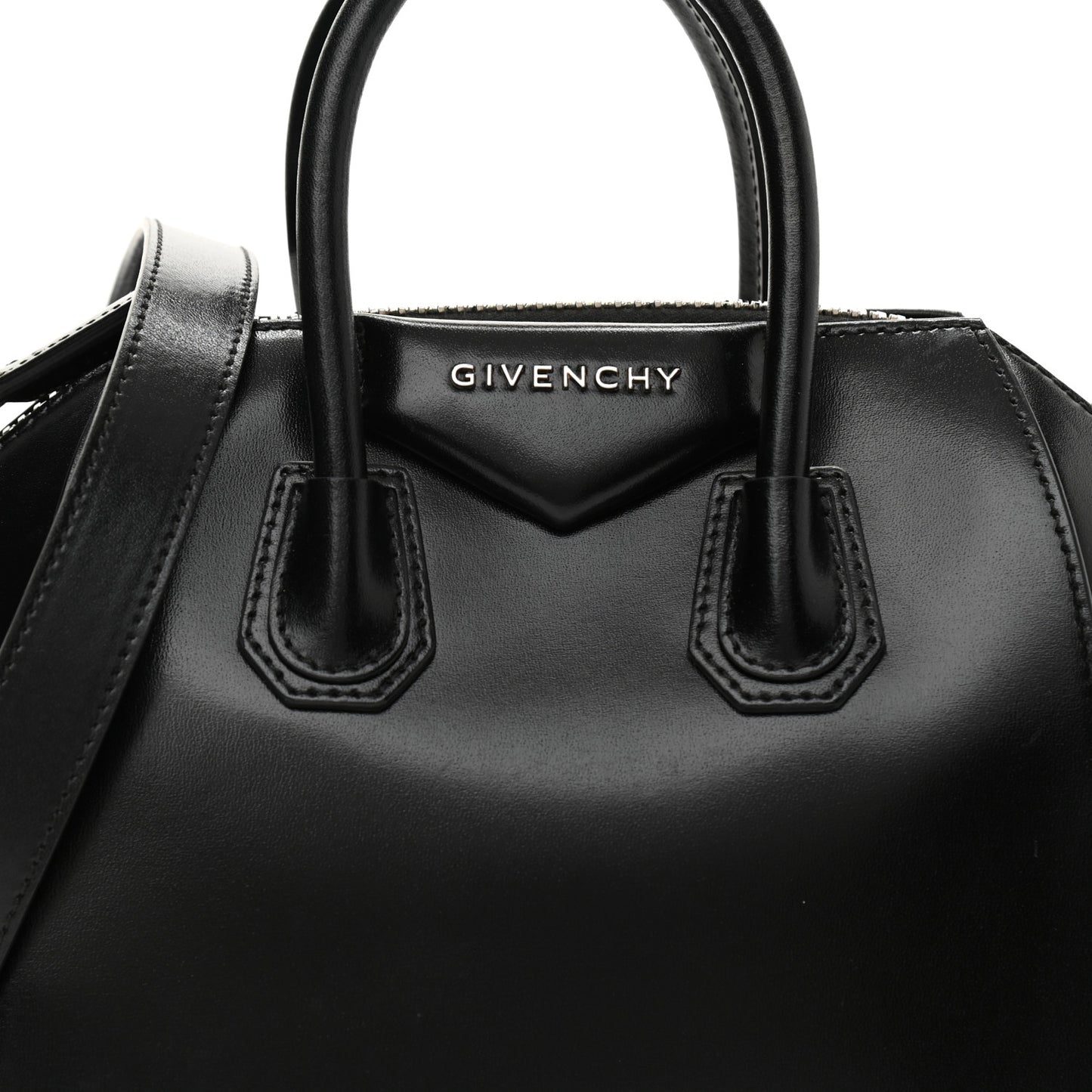 Shiny Lord Calfskin Mini Antigona Black