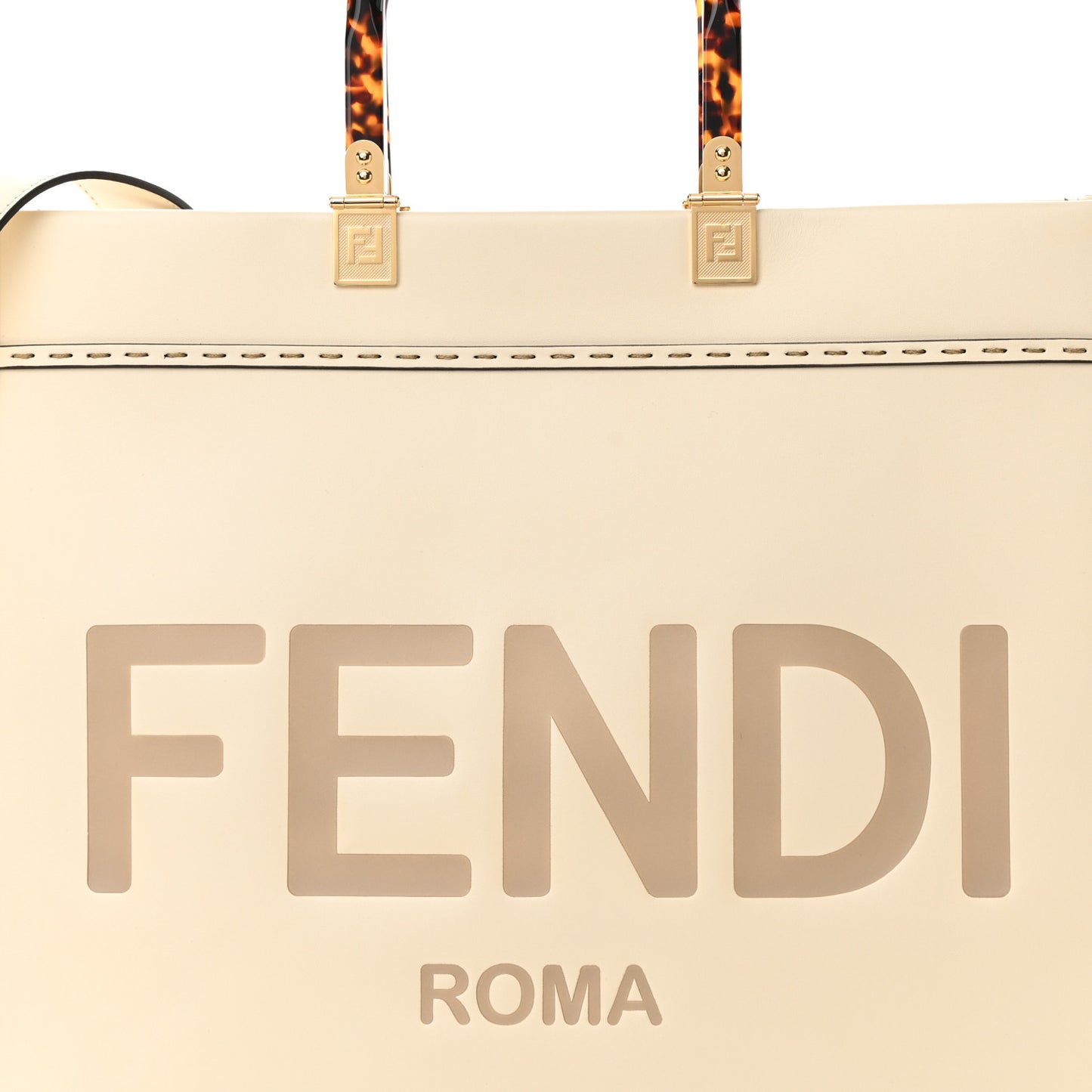 Vitello King Plexiglass Medium Fendi Sunshine Shopper Tote White Ice