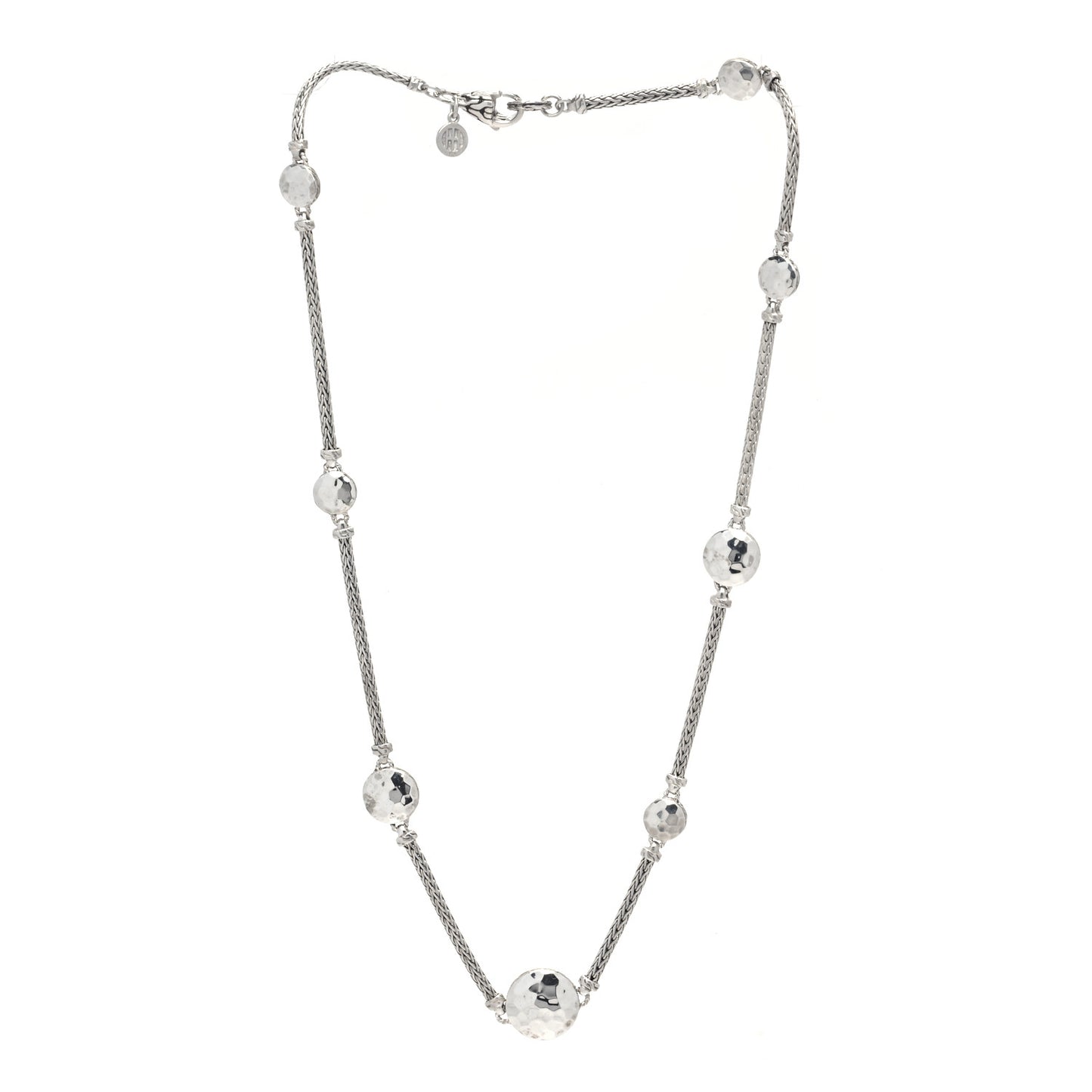 Sterling Silver Palu Disc Station Necklace 18"