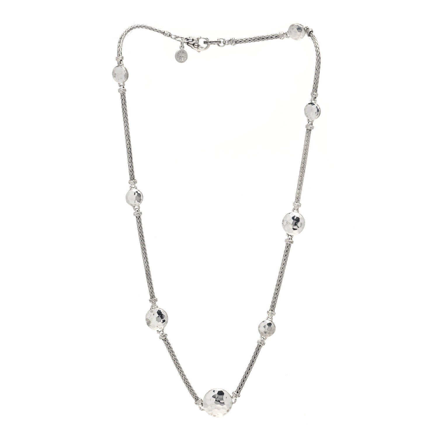 John Hardy Sterling Silver Palu Disc Station Necklace 18" 2 of 4