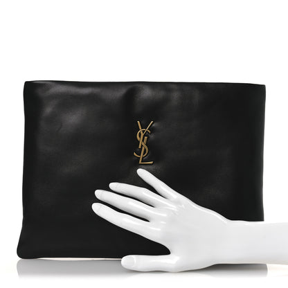 Saint Laurent Lambskin Small Calypso Pouch Black 2 of 11