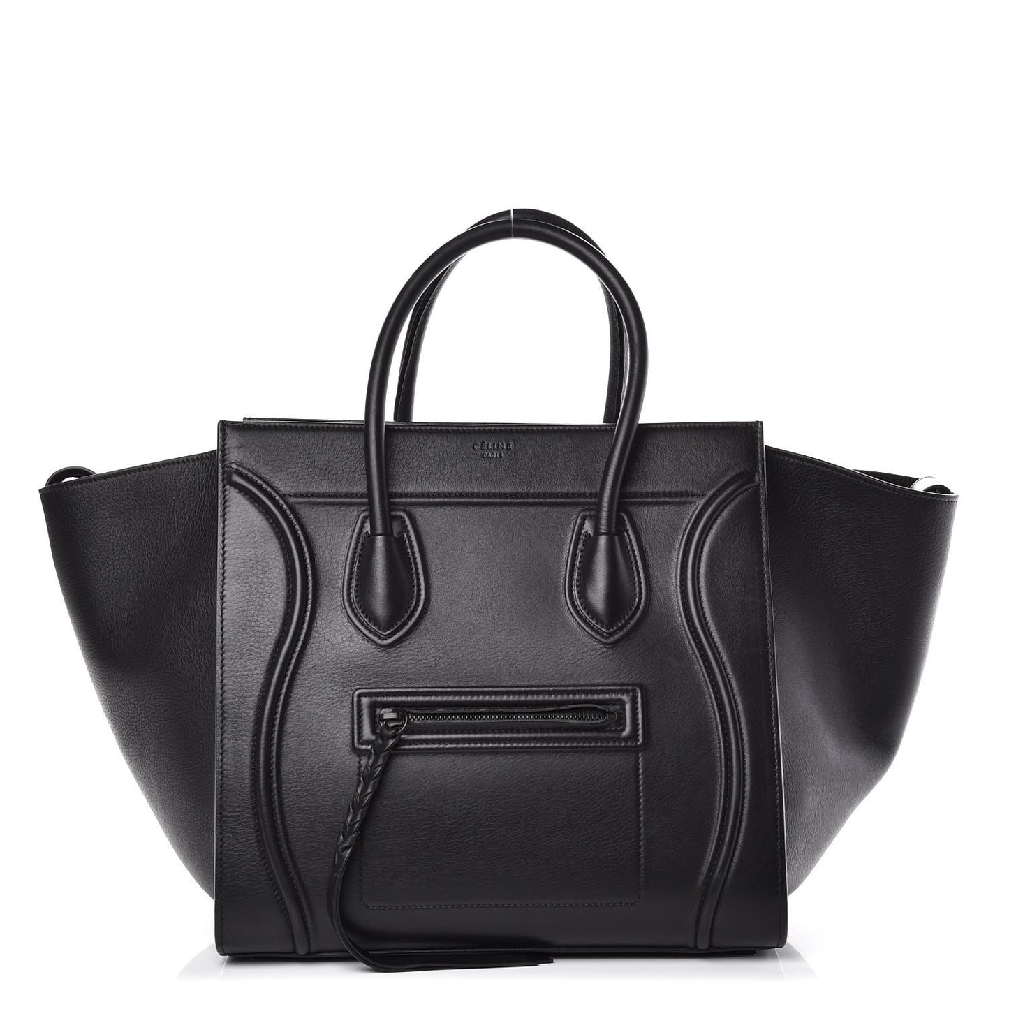 Supple Calfskin Medium Phantom Luggage Black