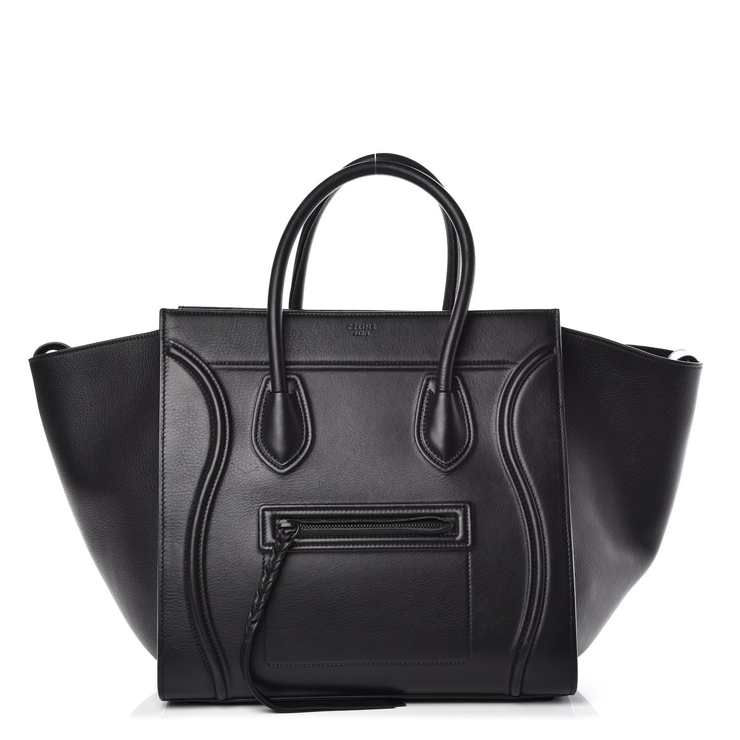 Celine Supple Calfskin Medium Phantom Luggage Black 1 of 11
