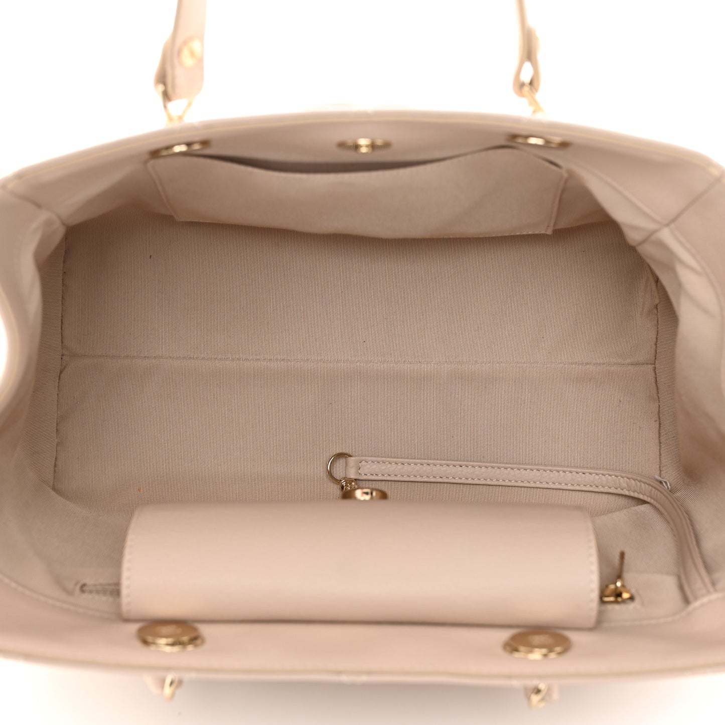 Bullskin Stitched Small Shopping Bag Beige