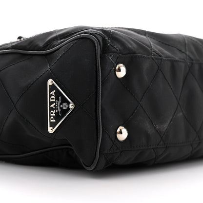 Prada Nylon Tessuto Quilted Chain Shoulder Bag Black 9 of 15