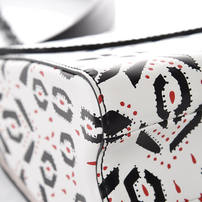 Louis Vuitton Calfskin Graphic Print Twist Shoulder Bag MM White Black 7 of 14