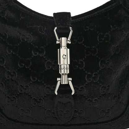 Gucci New Velvet Ashmir GG Monogram Small Jackie 1961 Hobo Black 7 of 9