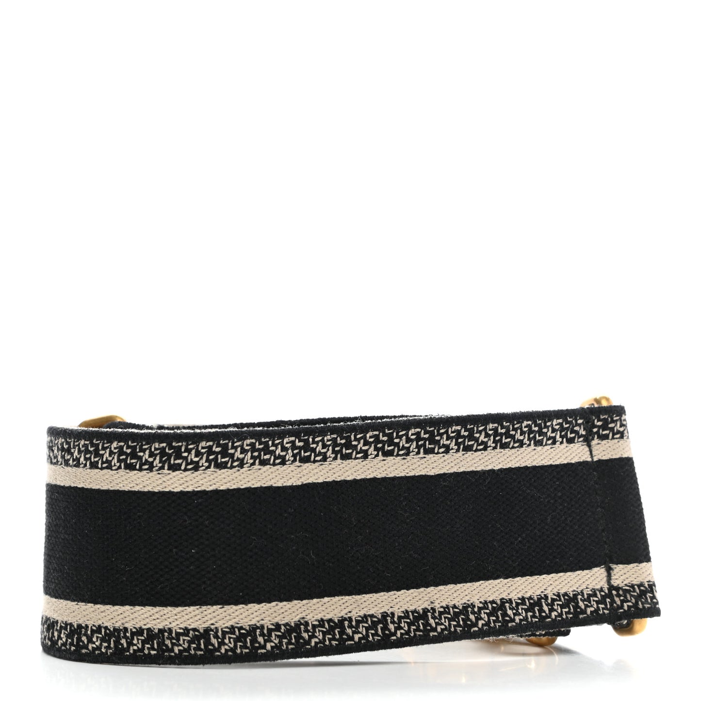 Canvas Embroidered Shoulder Strap Black