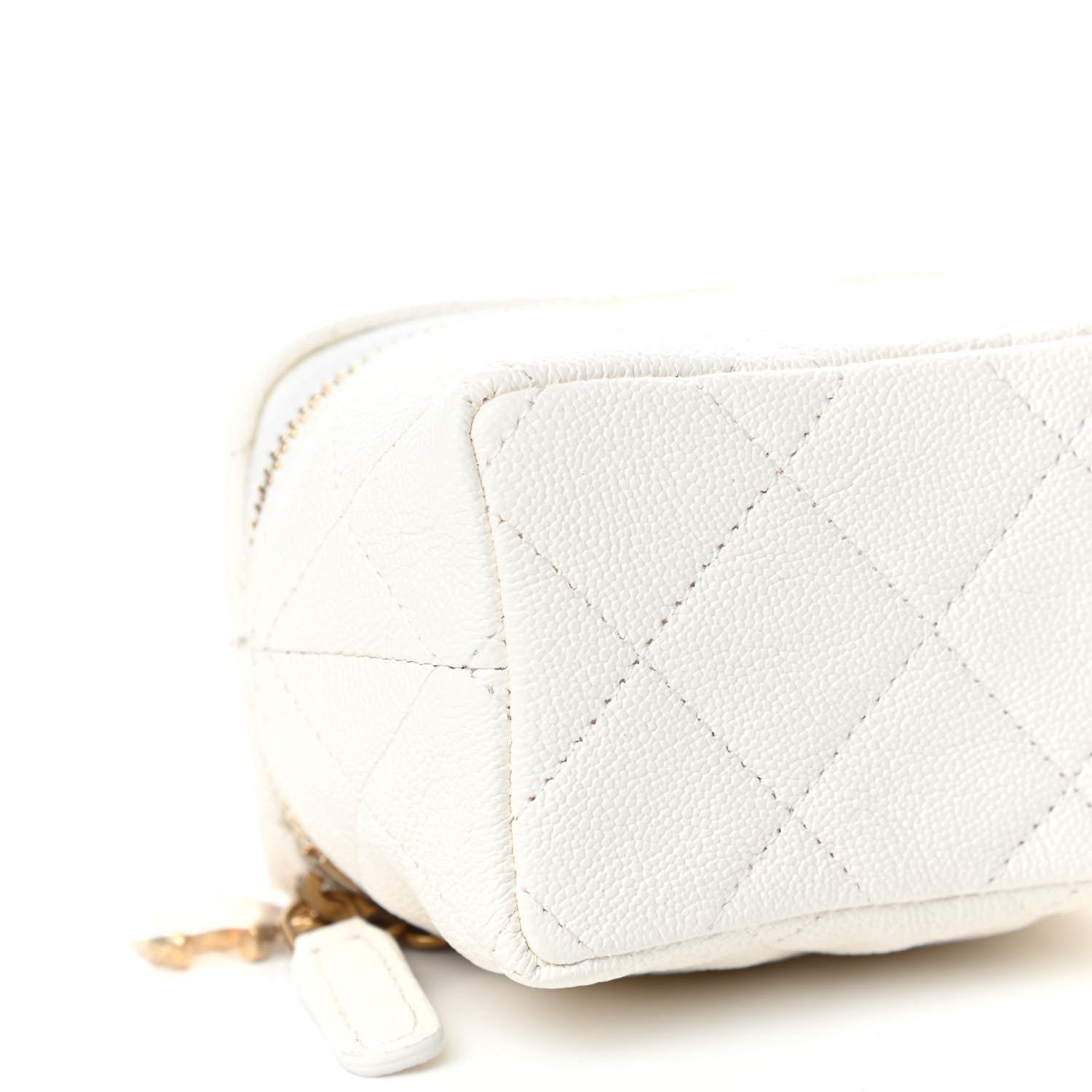 Chanel Caviar Quilted Mini Top Handle Vanity With Chain White 8 of 10