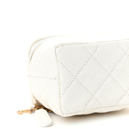 Chanel Caviar Quilted Mini Top Handle Vanity With Chain White 8 of 10