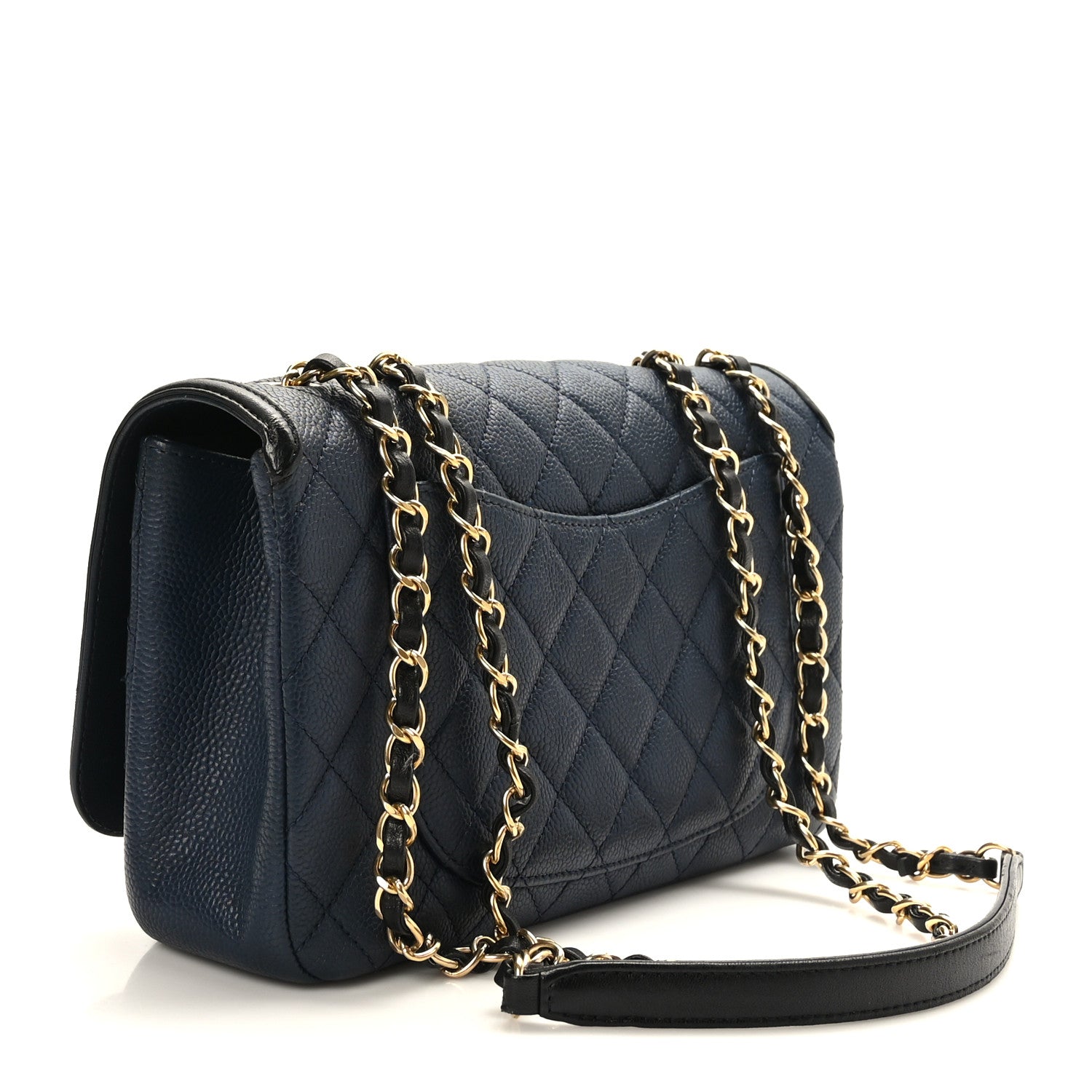 Chanel Caviar Quilted Medium CC Filigree Flap Navy Black 3 of 9