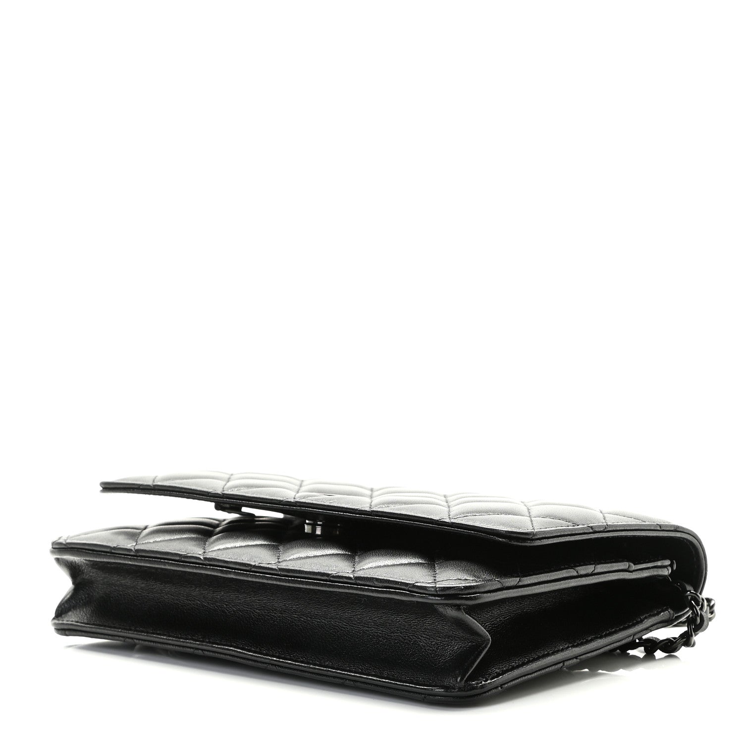 Chanel Lambskin Quilted Wallet On Chain WOC So Black 4 of 8