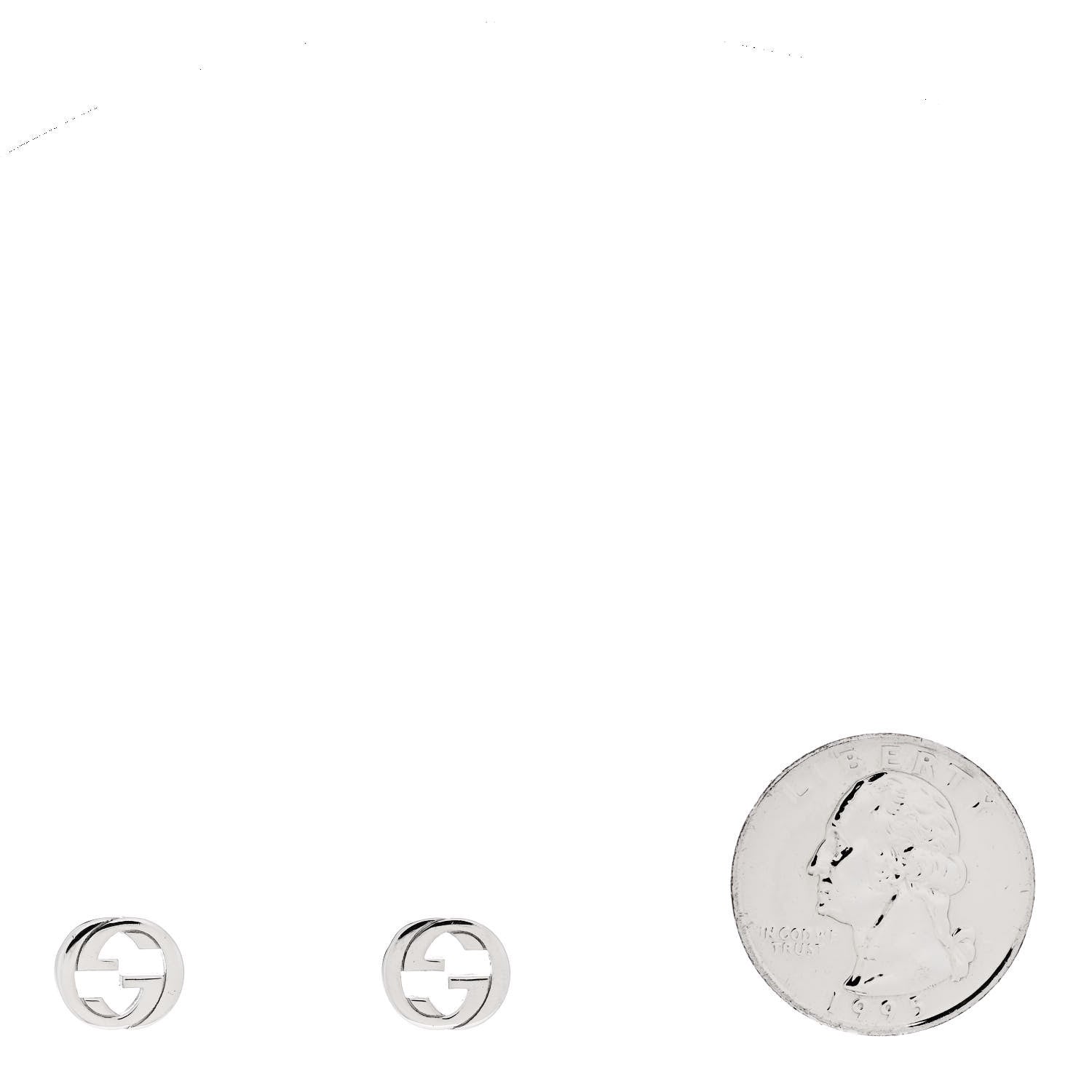 Gucci Sterling Silver Interlocking GG Stud Earrings 2 of 6
