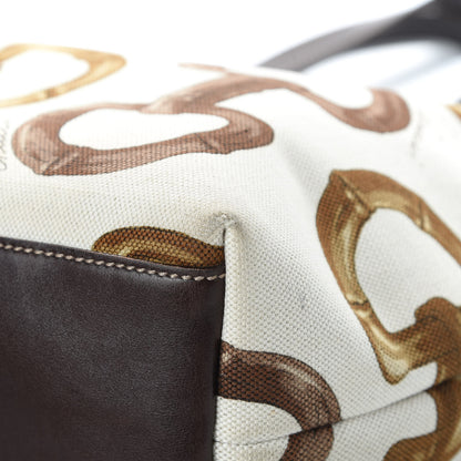 Gucci Canvas Bamboo Horsebit Print Tote White 11 of 17