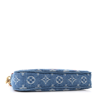 Louis Vuitton LV X TM Monogram Denim Cerises Pochette Accessories Blue 4 of 9
