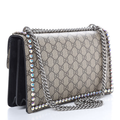 Gucci GG Supreme Monogram Crystal Small Dionysus Shoulder Bag Black 4 of 14