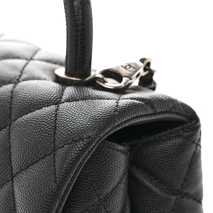 Chanel Caviar Lizard Embossed Quilted Small Coco Handle Flap Black 11 of 15