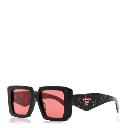 Prada Acetate Symbole Sunglasses SPR 23Y-F Black Marble 1 of 8