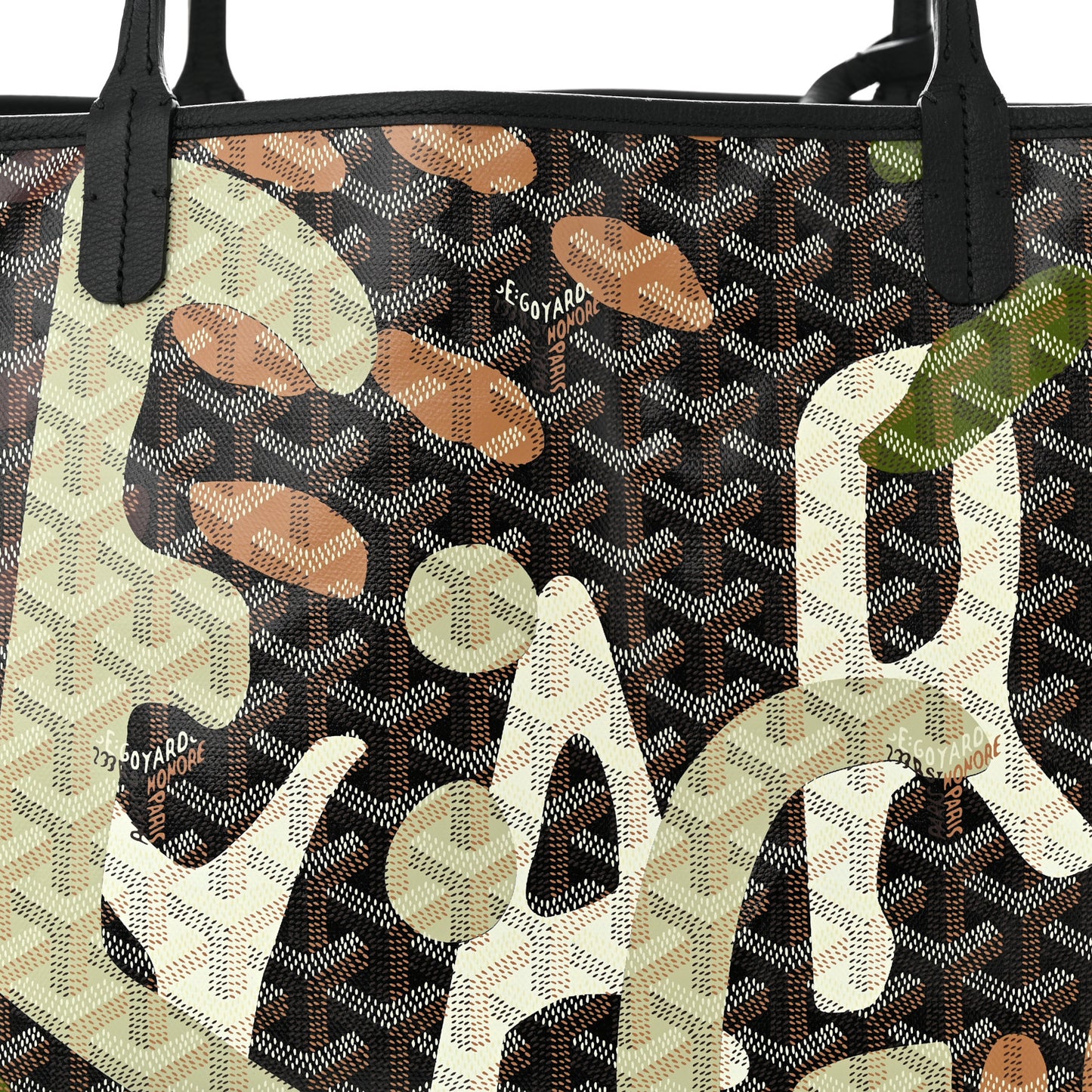Goyardine Saint Louis Lettres Camouflage GM Black Green
