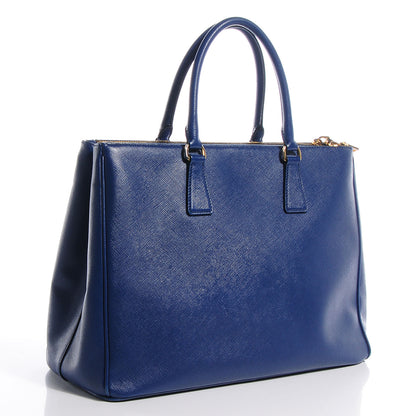 Prada Saffiano Lux Medium Double Zip Tote Bluette 3 of 9