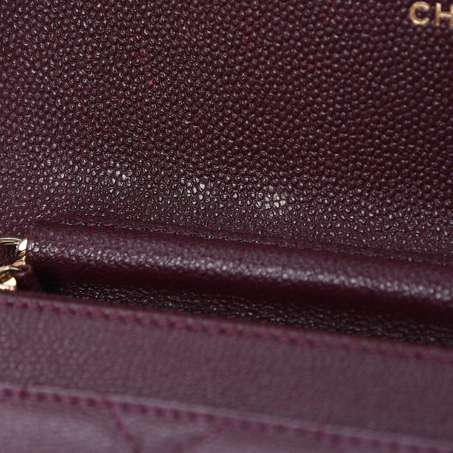 Chanel Caviar Quilted Boy Wallet On Chain WOC Dark Purple 7 of 10