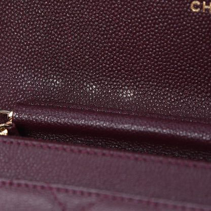 Chanel Caviar Quilted Boy Wallet On Chain WOC Dark Purple 7 of 10