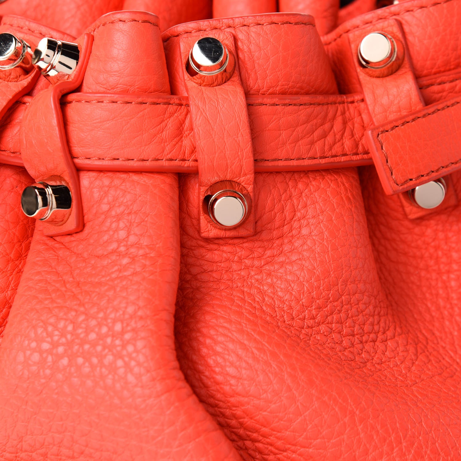 Alexander Wang Pebbled Lambskin Small Diego Bucket Red Gold Hardware 7 of 9