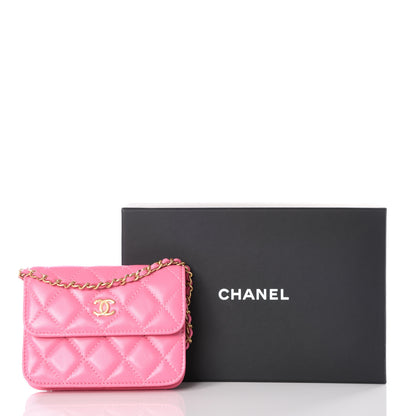 Chanel Lambskin Quilted Pearl Crush Clutch With Chain Pink 11 of 11