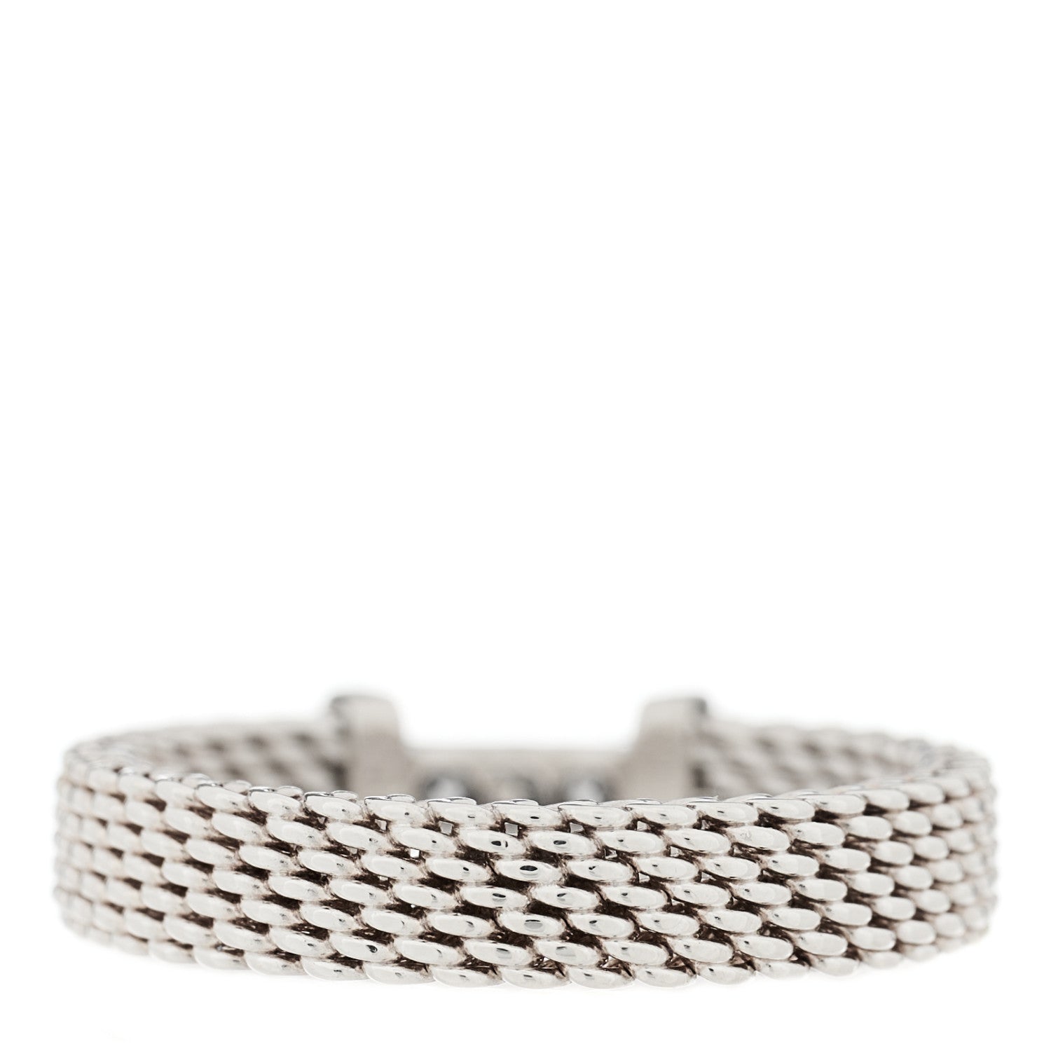 Tiffany Sterling Silver Diamond Somerset Mesh Band Ring 47 4 4 of 4