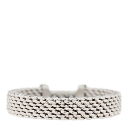 Tiffany Sterling Silver Diamond Somerset Mesh Band Ring 47 4 4 of 4