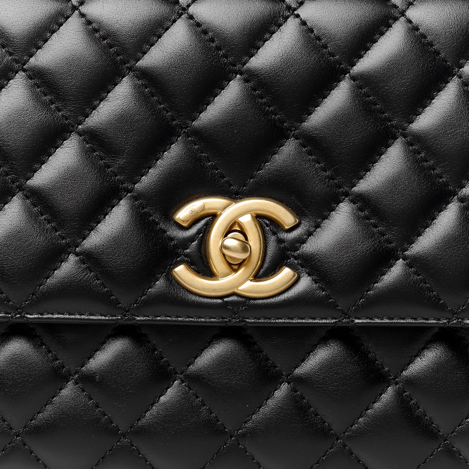 Chanel Calfskin Quilted Small Coco Chain Handle Flap Black 9 of 11