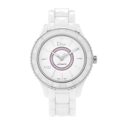 Christian Dior Stainless Steel Ceramic Pink Sapphire 38mm Dior VIII Automatic Watch White 1 of 6