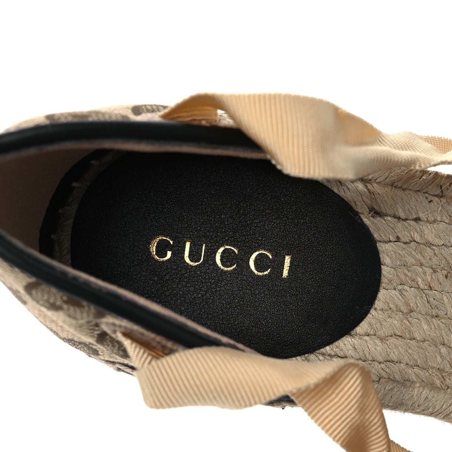 Monogram Matelasse GG Marmont Ankle Wrap Platform 35/120mm Espadrille Wedges 35 Beige Ebony Black Sand Storm