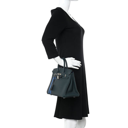 Hermes Togo Swift Officier Birkin 25 Vert Cypress Bleu Zellige 3 of 10