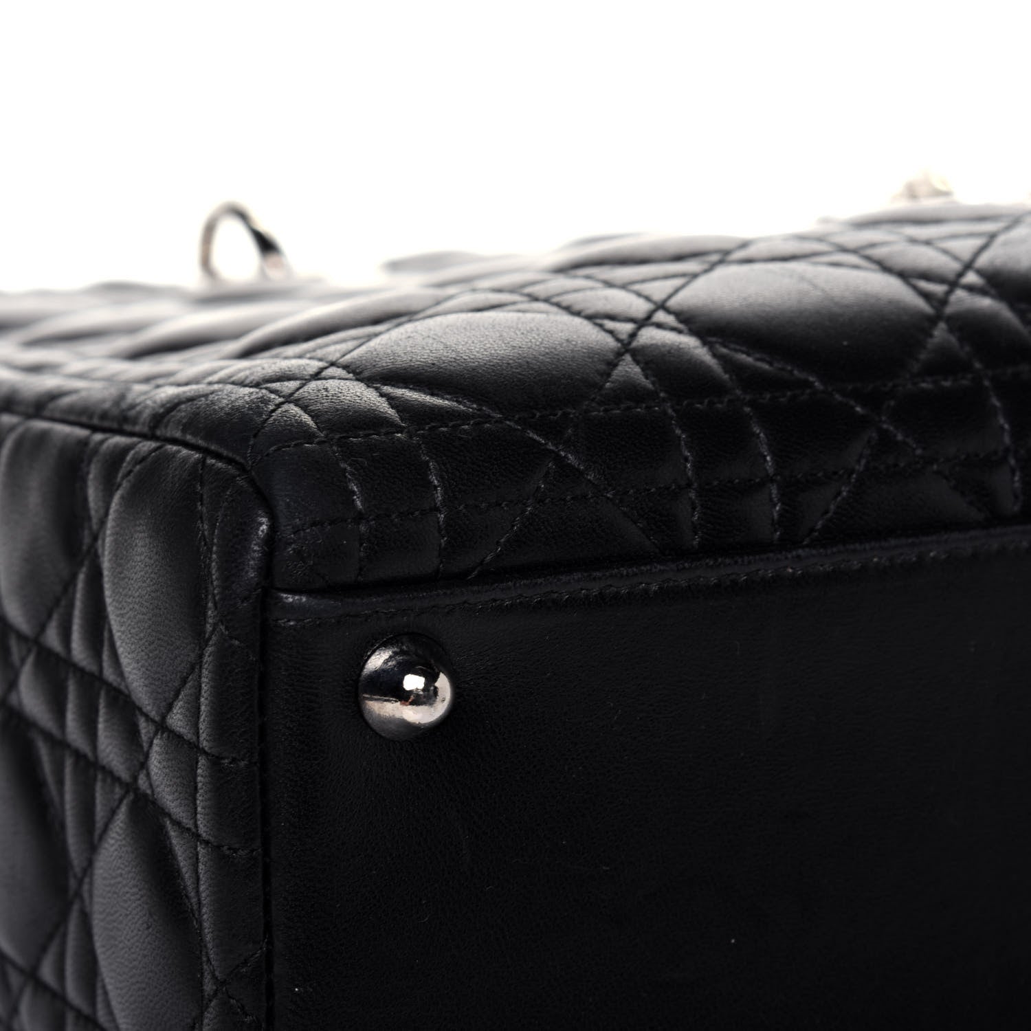 Christian Dior Lambskin Cannage Large Lady Dior Black 9 of 14