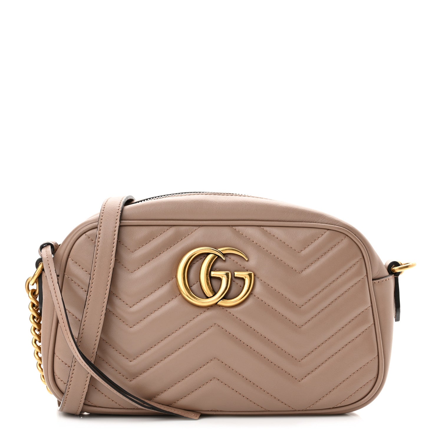 Gucci Calfskin Matelasse Small GG Marmont Chain Shoulder Bag Porcelain Rose 1 of 11