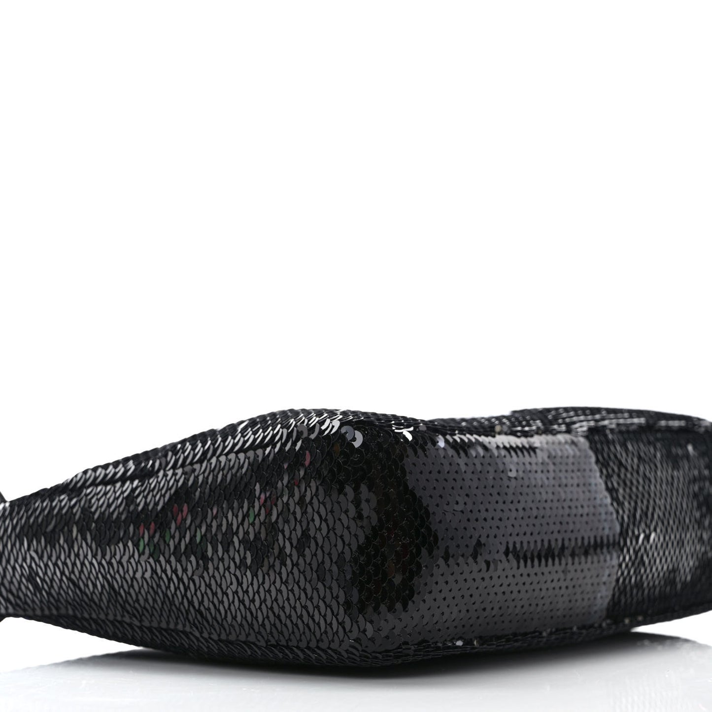Paillettes Sequin Mini Re-Edition 2000 Bag Black White