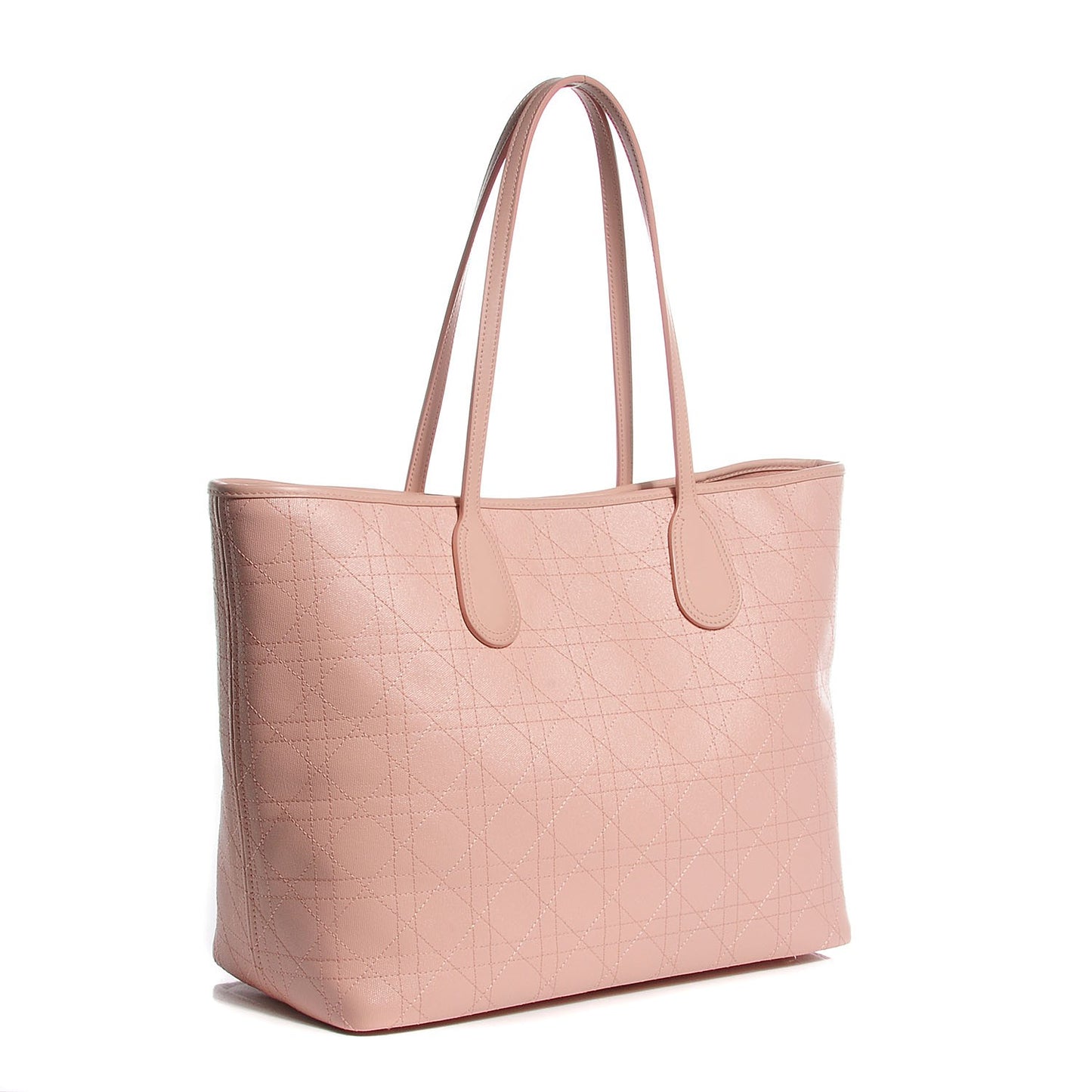 Coated Canvas Cannage Panarea Shopping Tote Rosato