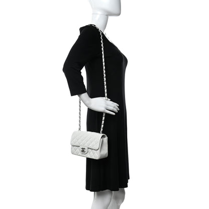 Chanel Iridescent Crumpled Calfskin Quilted Mini Rectangular Flap White 2 of 10