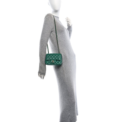 Chanel Lambskin Quilted Mini Square Flap Green 2 of 10