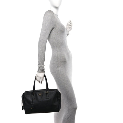Prada Saffiano Lux Bauletto Black 2 of 9