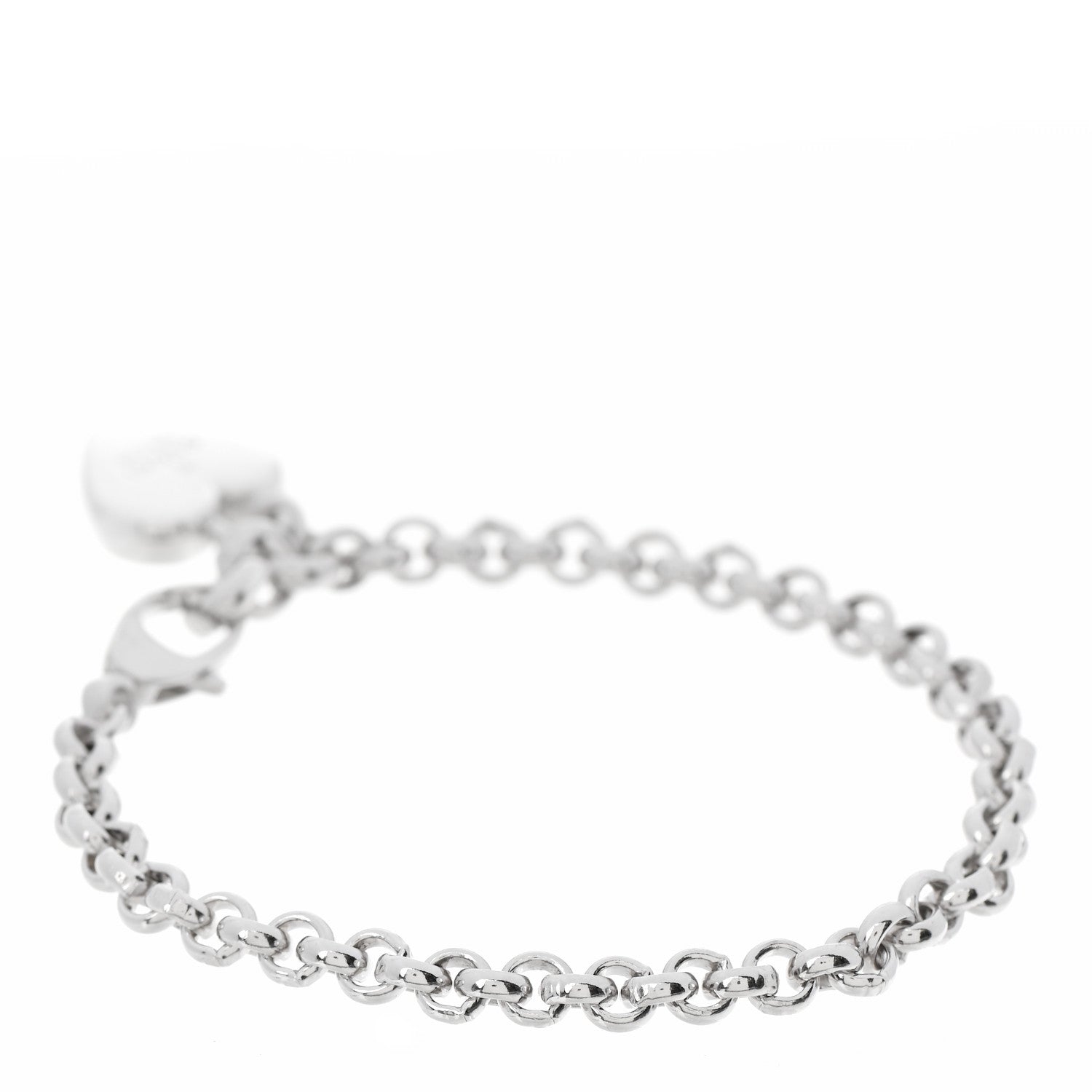 Gucci Sterling Silver Trademark Heart Charm Bracelet 2 of 4