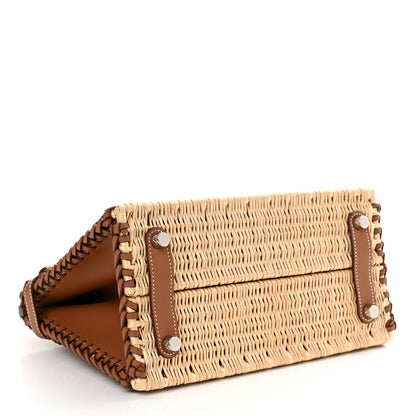 Hermes Wicker Swift Stripes Picnic Birkin 25 Naturel Gold 4 of 10