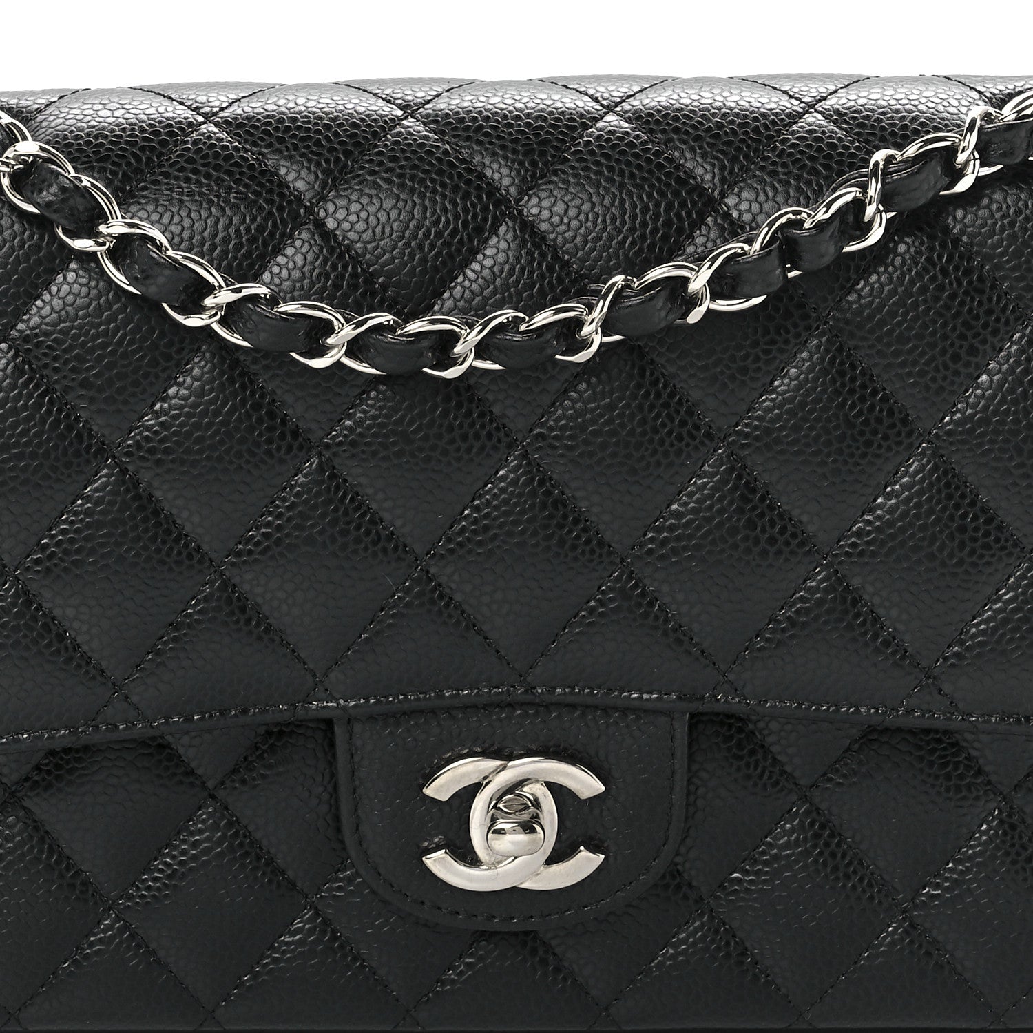 Chanel Caviar Quilted Medium Double Flap Black 13 of 14