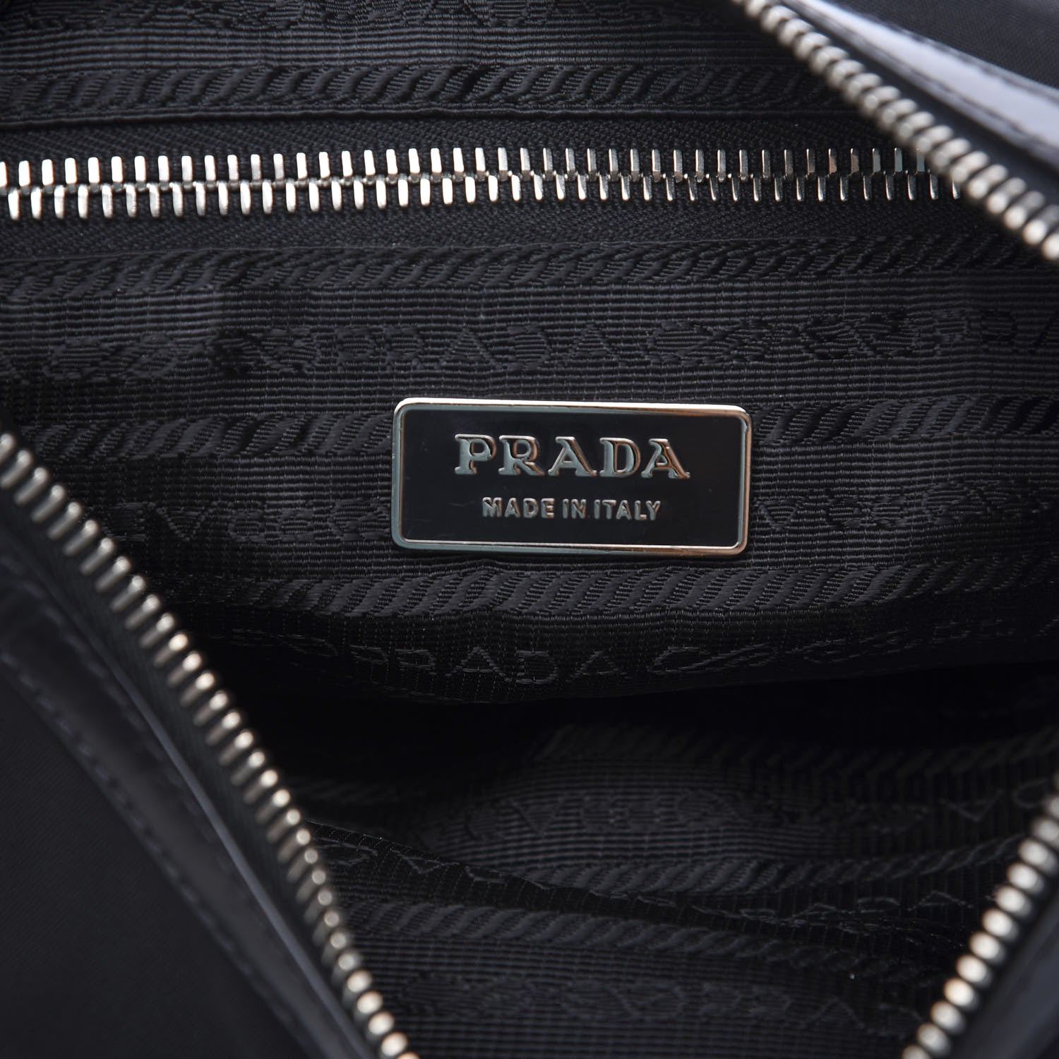 Prada Tessuto Nylon Calfskin Chain Shoulder Bag Black 6 of 11